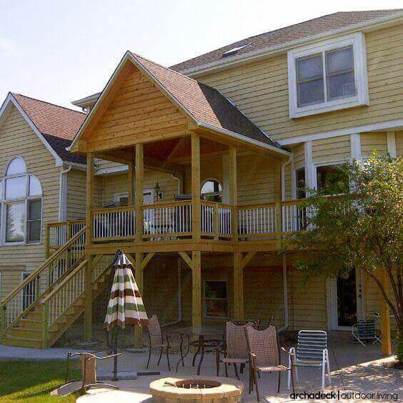 Two story covered decks